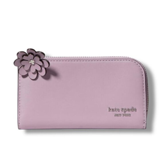 kate spade Handbags - NWOT - Kate Spade Devin Smooth Small Bifold Flower Card Wallet ~ Market Purple